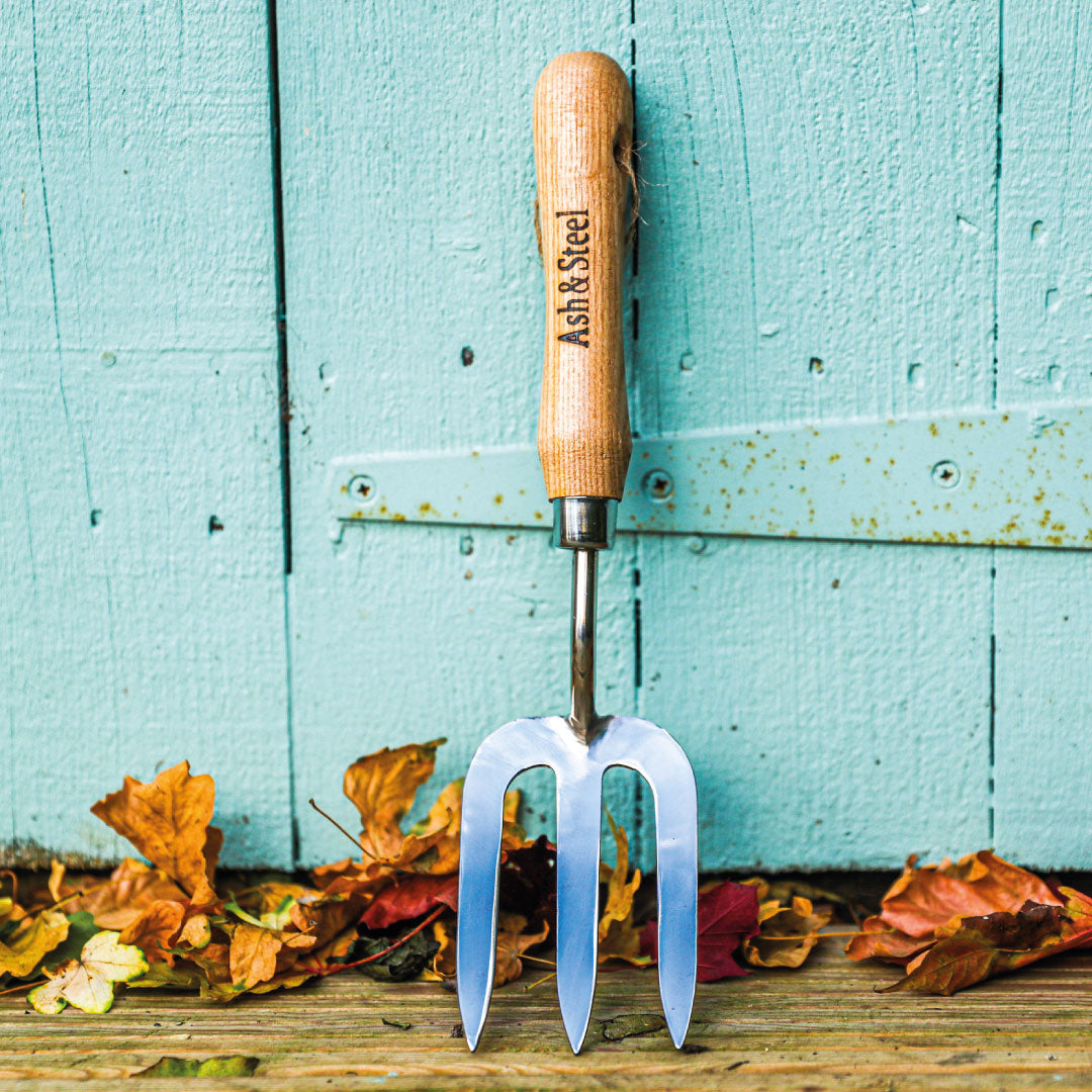 Heavy Duty Stainless Steel Garden Hand Fork with Ash Handle