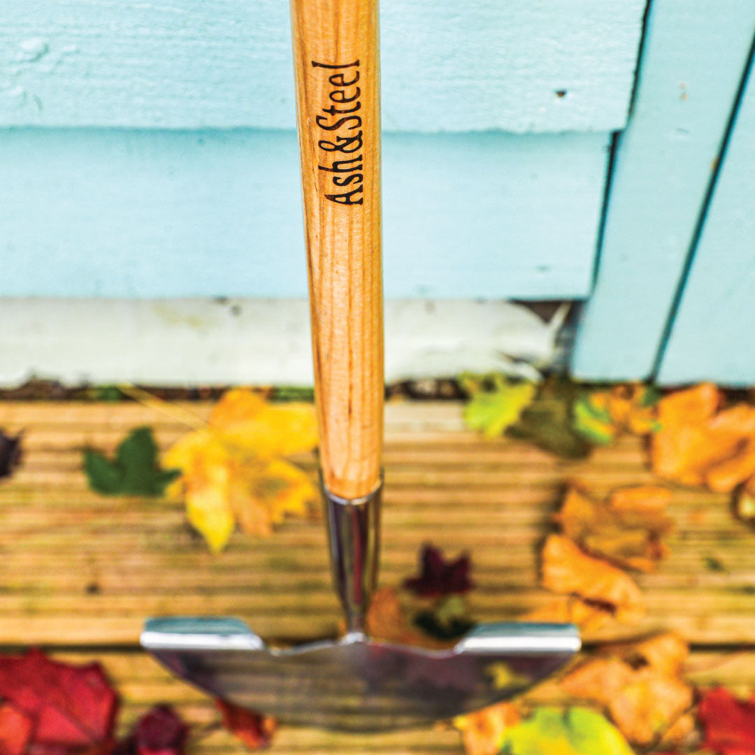 Heavy Duty Stainless Steel Long Handled Half Moon Lawn Edging iron with Ash Handle