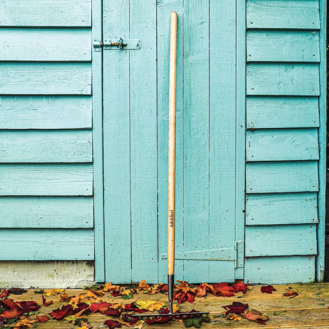 Heavy Duty Stainless Steel Garden Rake with Ash Handle