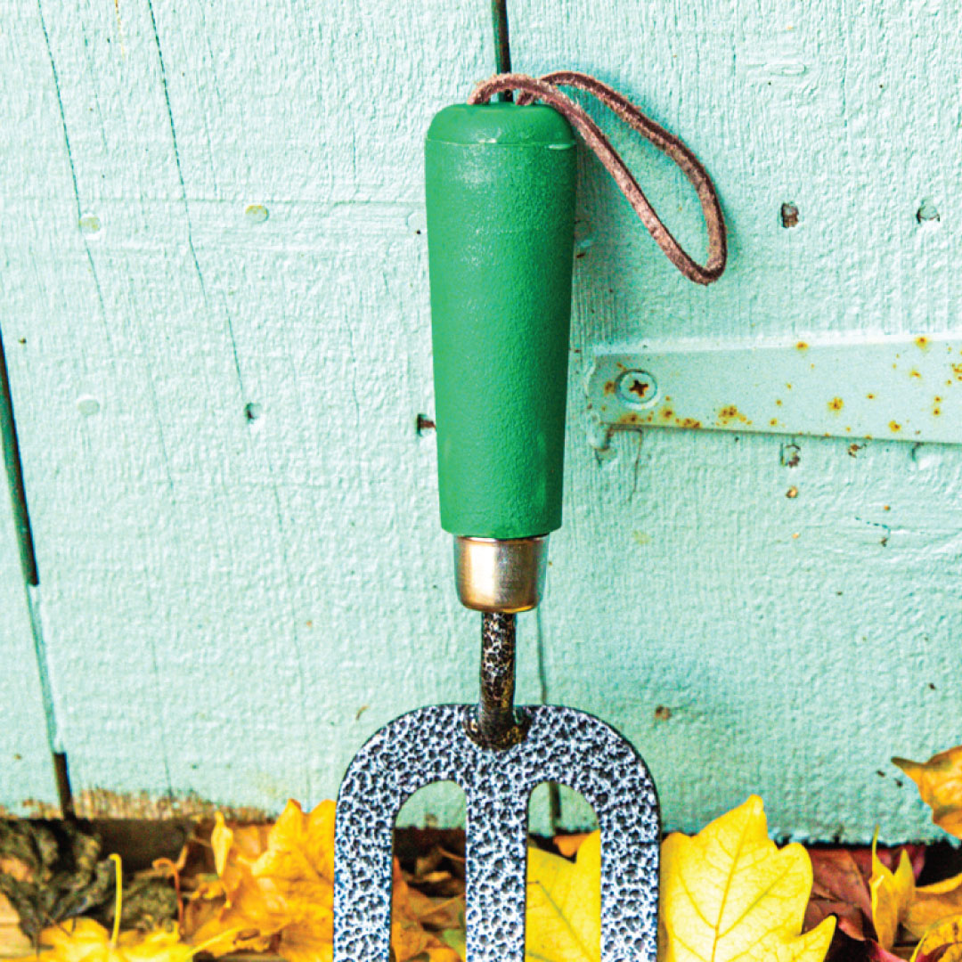 Green & Grey Carbon Steel Garden Hand Fork